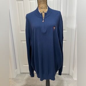 johnnie-O Classic Blue Zip-Up Sweater